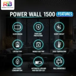 rgb energy solution 1500 VA Power Wall Inverter with Integrated 1280Wh Lithium Ion Battery with 60 Months Warranty Pure Sine Wave Inverter image 4