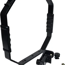 MILLETS Video Handheld Stabilizer, 4 Cold-Shoe Handle Grip Shooting System Camera Rig with Smartphone Holder Vlogging kit Compatible with All Camera Action Camera Wide Flash Bracket image 4