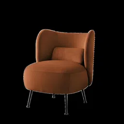 the flamingo life Venus Fabric Arm Chair In Rust Colour image 5