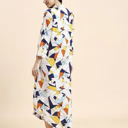 momtobe Women Fit and Flare Multicolor Midi/Calf Length Dress image 3