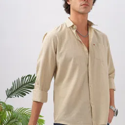 bs blue squad Men Slim Fit Solid Spread Collar Casual Shirt-picture-26