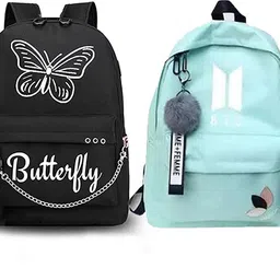 kausbabi Small 15 L Backpack Trendy Black Butterfly Backpack for Girls and Women-picture-24