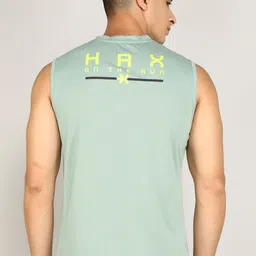 hrx by hrithik roshan Men Graphic Print Round Neck Polyester Light Green T-Shirt image 4