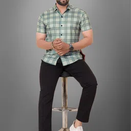 metronaut Men Regular Fit Checkered Spread Collar Casual Shirt image 4