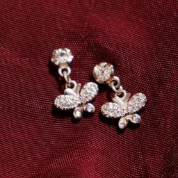 Zarkan Honey Bees Silver Drop Stud Cubic Zirconia Sterling Silver Stud Earring-picture-27