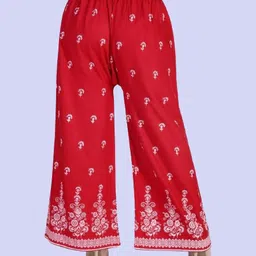 binish Women Regular Fit Red Viscose Rayon Trousers-picture-16