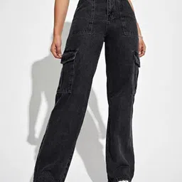kotty Women Regular High Rise Black Jeans-picture-28