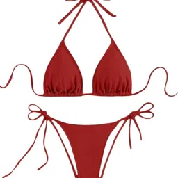 verma creation Woven Women Bikini Maroon Swimsuit-picture-34