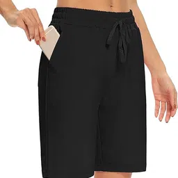 southcity attires Solid Women Black Regular Shorts, Night Shorts, Basic Shorts, Casual Shorts-picture-16