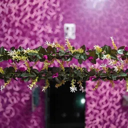 kingstyle impex Artificial Flowers Home Decoration Vine & Creepers Plant Wall Hanging Chain G749 Multicolor Rose Artificial Flower image 3