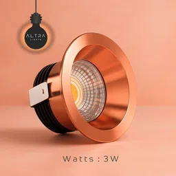 altralights 3W Button LED Light Warm White 3000K Rose Gold | Energy Efficient Ceiling Spot Ceiling Light Ceiling Lamp image 2