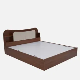 nilkamal Daffodil Queen Size Bed in Walnut Finish with Headboard & Box Storage image 4