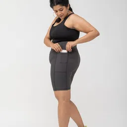 spirit animal Plus Size Shorts for Women | High Waisted Quick Dry Stretchable Shorts| Mid Thigh Length Spandex Shorts for Women image 3