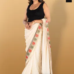 Abhi Women Pack of 2 Round Neck Sleeveless Cotton Saree Blouse image 1