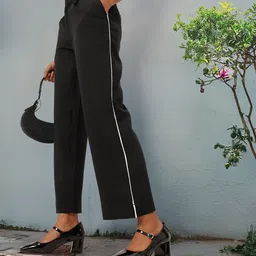 DressBerry Women Modern Vibe Side Piping Detail Pleated Trousers-image-42