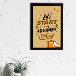 eCraftIndia Beige & Black Motivational Quote Satin Matt Textured UV Art Painting-picture-19