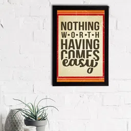 eCraftIndia Beige & Black Motivational Quote Satin Matt Textured UV Art Paintings-picture-19