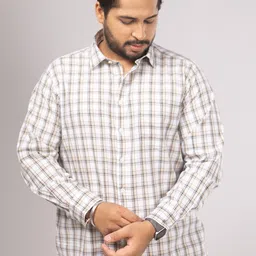 Sizeupp Men Plus Size Collared Neck Regular Fit Checked Casual Shirt-picture-29