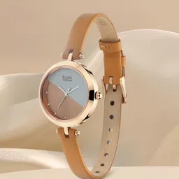 Titan Women Silver-Toned & Bronze-Toned Colourblocked Analogue Watch 2606WL01-picture-53