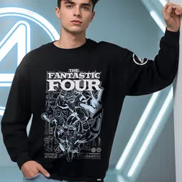 Bewakoof Men Fantastic Four Typography Printed Round Neck Pure Cotton Oversized T-shirt-picture-46