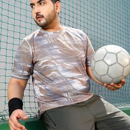 Instafab Plus Abstract Printed Round Neck Short Sleeves Regular Fit Sports T-Shirt-picture-40
