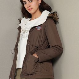 U.S. Polo Assn. Women Hooded Longline Parka Jacket With Faux Fur Trim-picture-26
