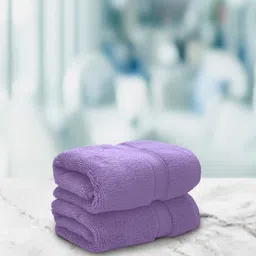 Aura Set Of 2 Orchid Purple Solid 650 GSM Super Absorbent Pure Cotton Hand Towels-image-50
