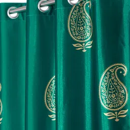 Home Sizzler Green Set of 2 Ethnic Motifs Window Curtain image 4