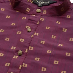 SOJANYA Geometric Silk Cotton Kurta image 4