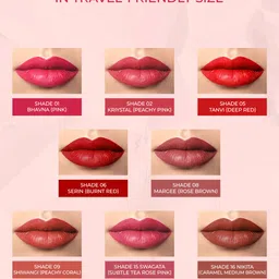 Just Herbs Women Creamy Matte Mini Lipstick For Women- 06 Burnt Red 1.8 g image 5