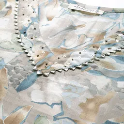 Readiprint Fashions Women Floral Printed Regular Gotta Patti Pure Silk Kurta with Trousers image 4