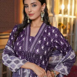 KALINI Women Paisley Printed Regular Kurta with Palazzos & Dupatta image 3