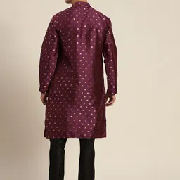 SOJANYA Geometric Silk Cotton Kurta image 2