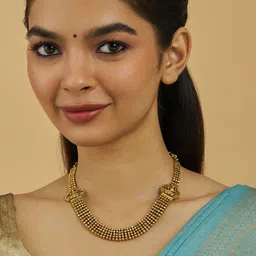 Kushal's Fashion Jewellery Gold-Plated Lakshmi Goddess Antique Necklace-picture-36