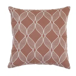 Ode & Cleo Beige & White 3 Pieces Embroidered Cotton Square Cushion Covers image 5