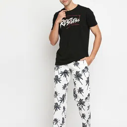 Underjeans by Spykar Men Cotton Printed Pyjama UJMPYJPPJ001WHITENAVY image 4