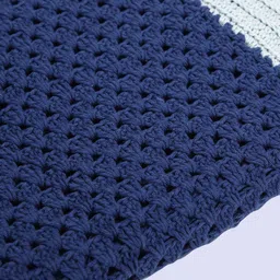 Magic Needles Navy Blue & Grey Melange Oversized Shopper Shoulder Bag image 3