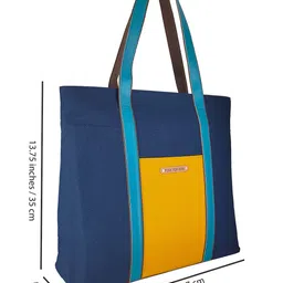 Funk For Hire Women's Colourblocked Structured Tote Bag with Applique image 2