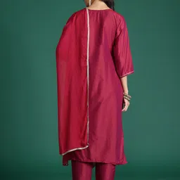 Indo Era Ethnic Motifs Embroidered Kurta with Trousers & With Dupatta image 2
