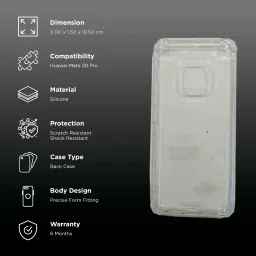 stuffcool Jelo Soft Silicone Back Cover for HUAWEI Mate 20 Pro (All Round Protection, Clear) image 2