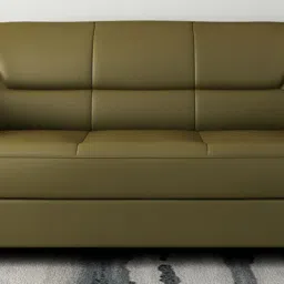 durian Berry compact Leatherette 3 Seater Sofas in Olive Green Colour image 1