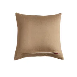 zeba Gold Polyester Blend Geometric 16x16 inches Cushion Cover image 3