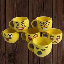 Love Unlimited Yellow & Red 6 Pieces Printed Ceramic Glossy Cups215ml each-picture-26