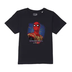Marvel by Wear Your Mind Boys Navy Blue Spiderman Pure Cotton T-shirt-image-94