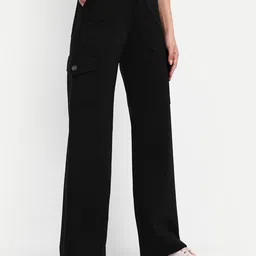 Next One Women Smart Straight Fit High-Rise Easy Wash Cargos-picture-43