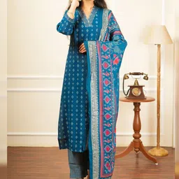 Atha Fashion Women Bandhani Printed Regular Sequinned Kurta with Trousers & With Dupatta-image-15