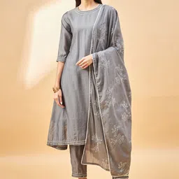 all about you Regular Gotta Patti Pure Cotton Kurta With Trousers & Dupatta-picture-28