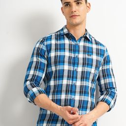 The Indian Garage Co Slim Fit Tartan Checked Pure Cotton Casual Shirt-picture-38
