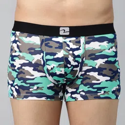 UnderJeans by Spykar Men Green & Navy Camouflage Print Trunks 8907966425750-picture-35