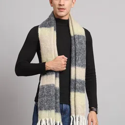 HANDICRAFT PALACE Colourblocked Design Reversible Woven Acrylic Large Wool Muffler-image-5